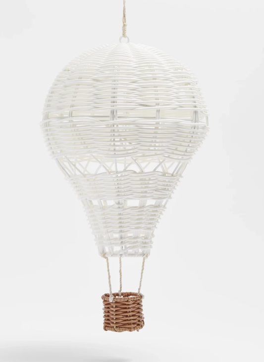 Rattan Hot Air Balloon Room Decor White