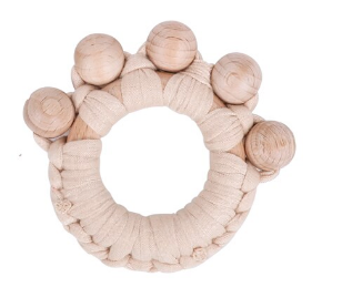 Woven Wood Teether Beige