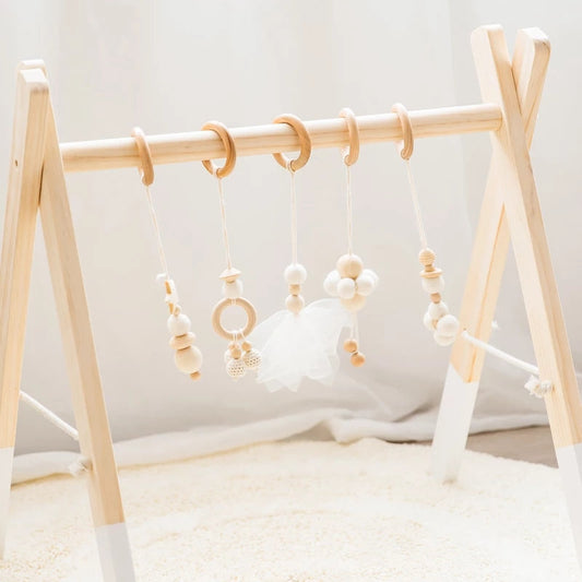 Wooden Activity Gym Organza White