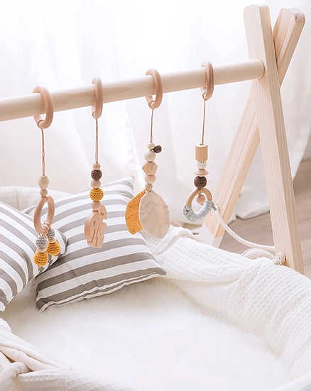 Wooden Activity Gym Mustard Boho