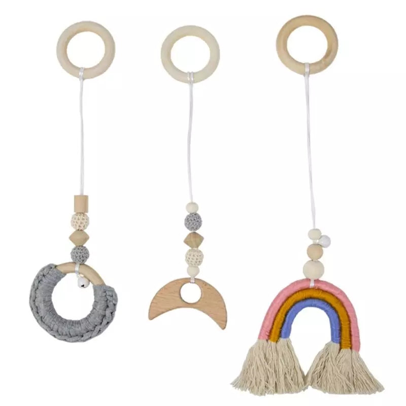 Wooden Activity Gym Boho Pastel Rainbow