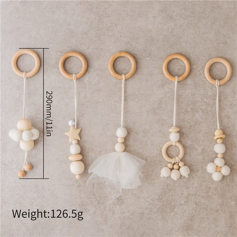 Wooden Activity Gym Organza White