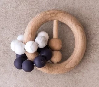 Wooden Double Ring Teether Navy