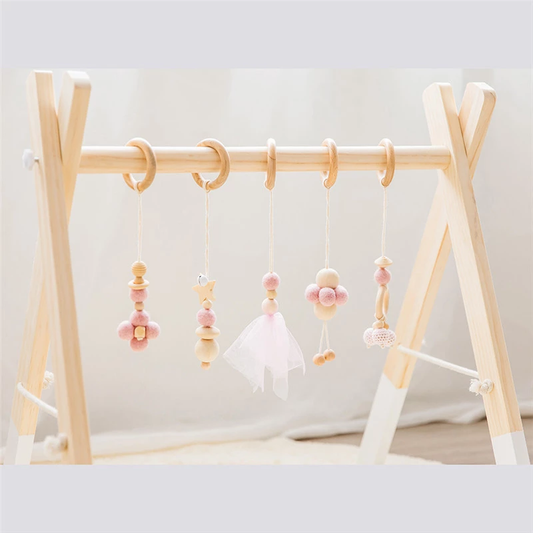 Wooden Activity Gym Organza Pink