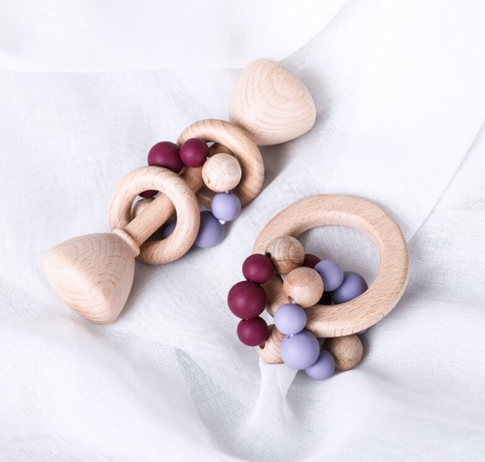 Montessori Rattle & Teether Purple