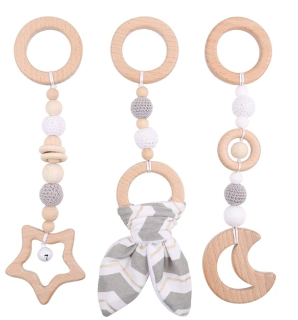 Wooden Activity Gym Bunny Ears Grey