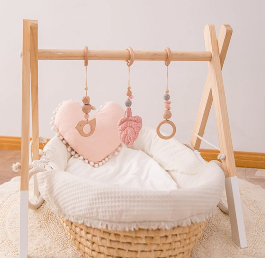 Wooden Activity Gym Pink Bird