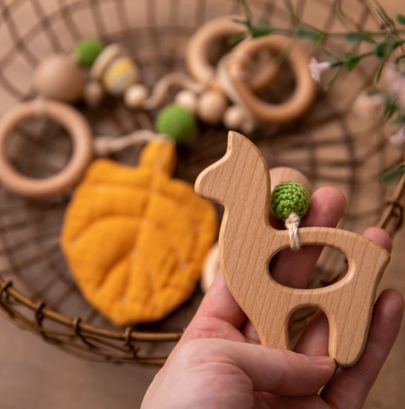 Wooden Activity Gym Mustard Llama